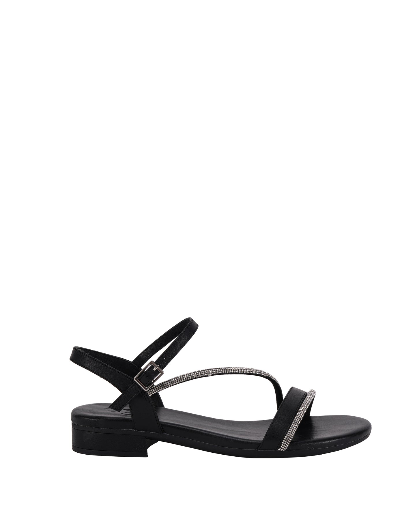 Maze Women's Black Flat Sandals | Sayso