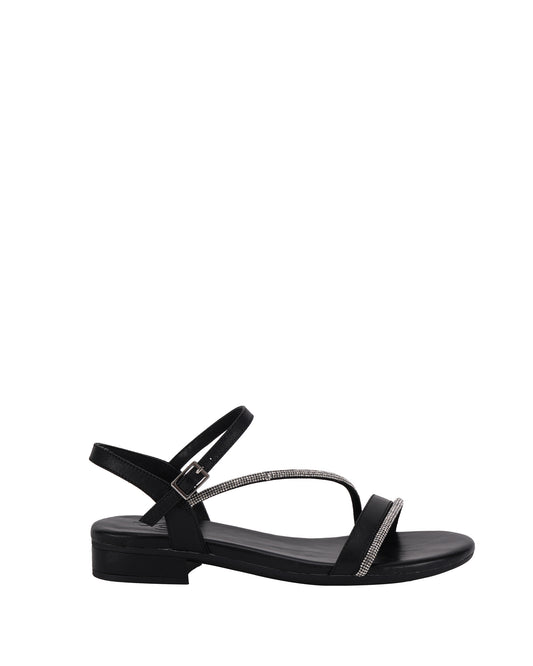 Maze Women's Black Flat Sandals | Sayso