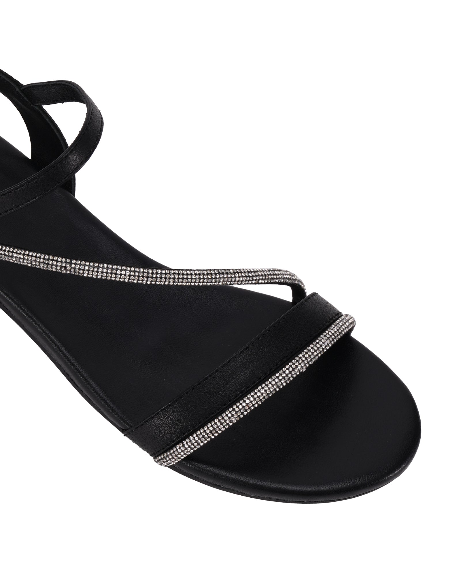 Maze Women's Black Flat Sandals | Sayso