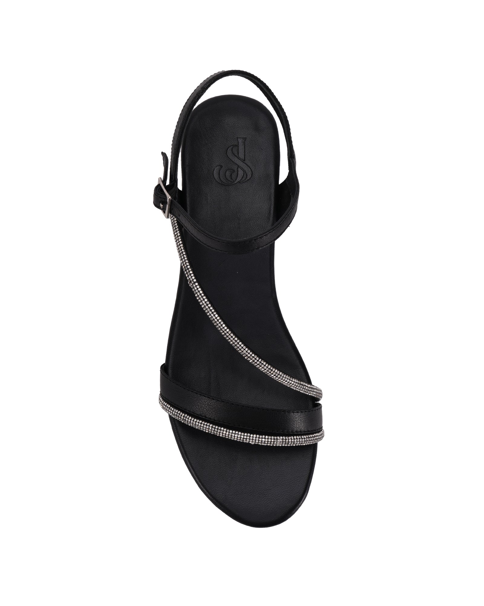 Maze Women's Black Flat Sandals | Sayso