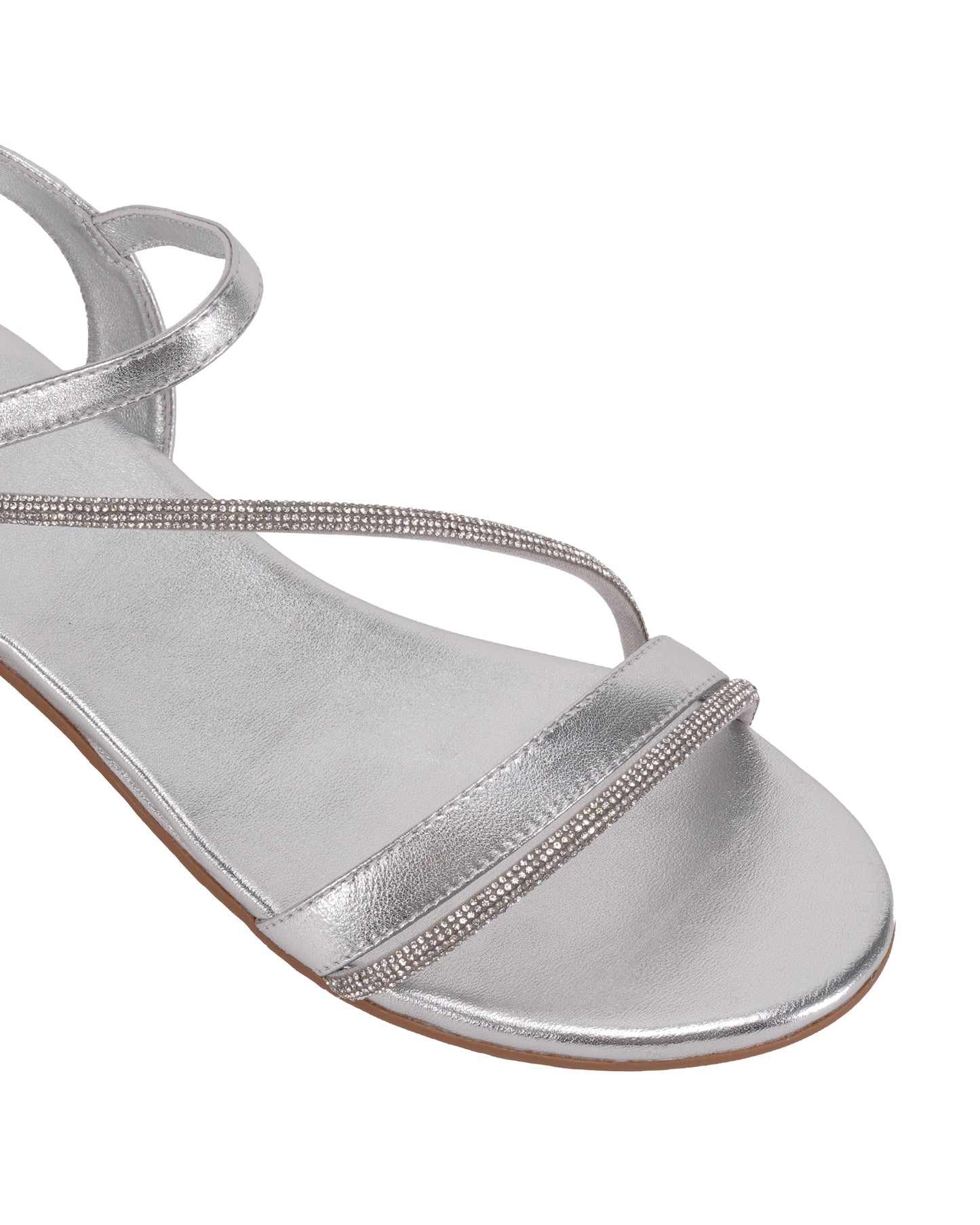 Maze Women's Silver Flat Sandals | Sayso