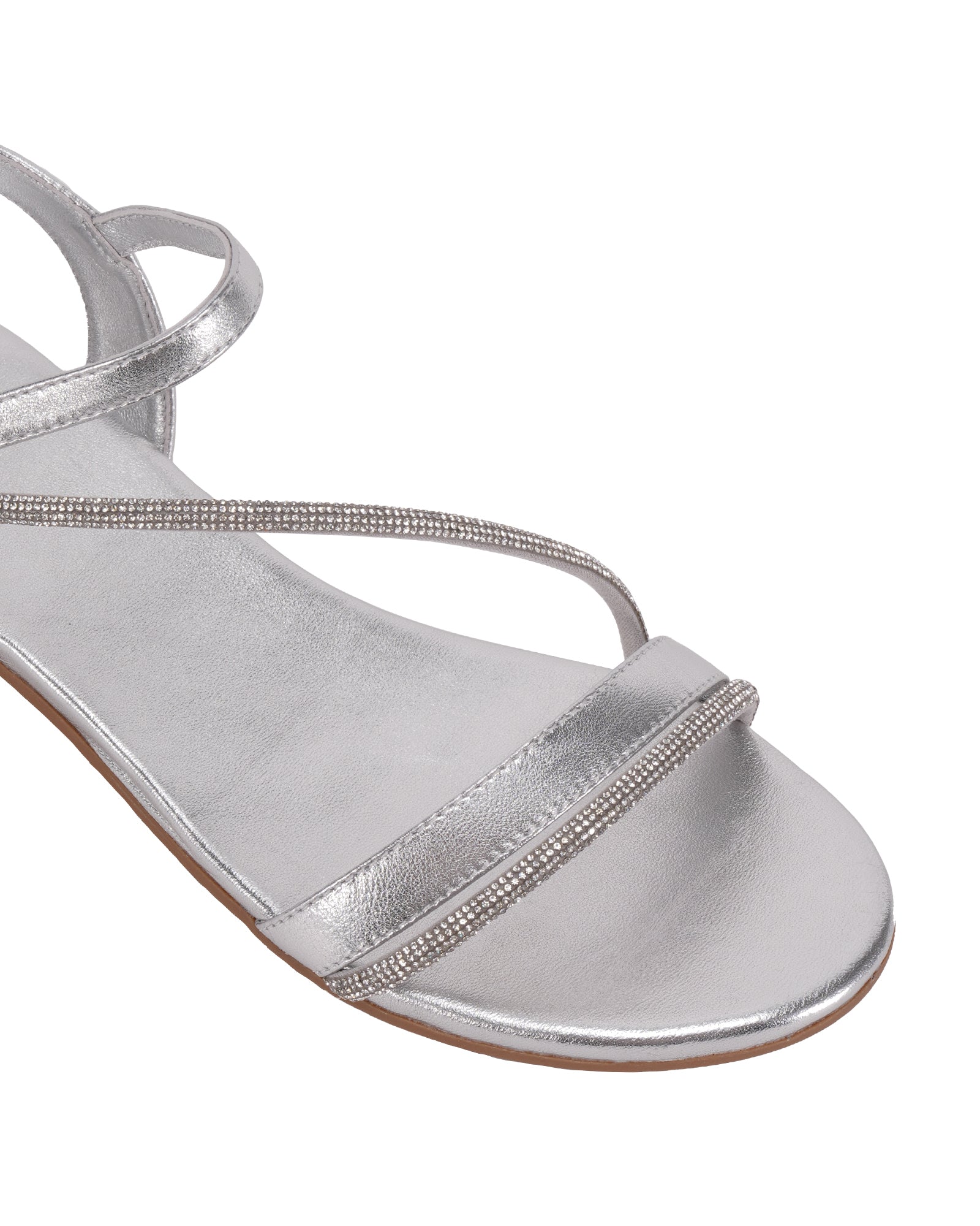 Maze Women's Silver Flat Sandals | Sayso