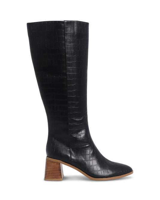 Alicia Black Croc Pu